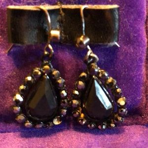 Black crystal earrings